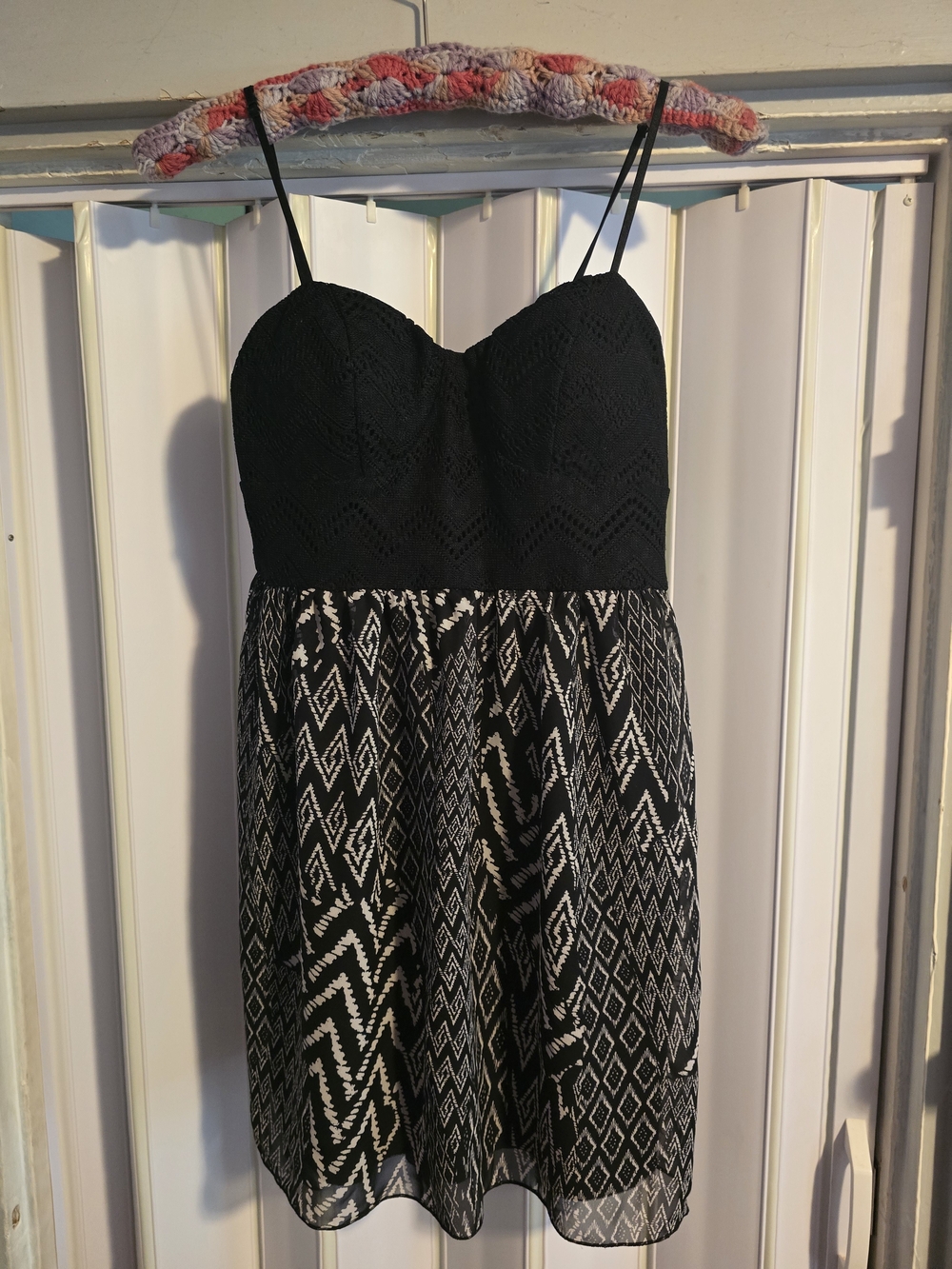 Trixxi Black and White Strapless Sweetheart Dress
